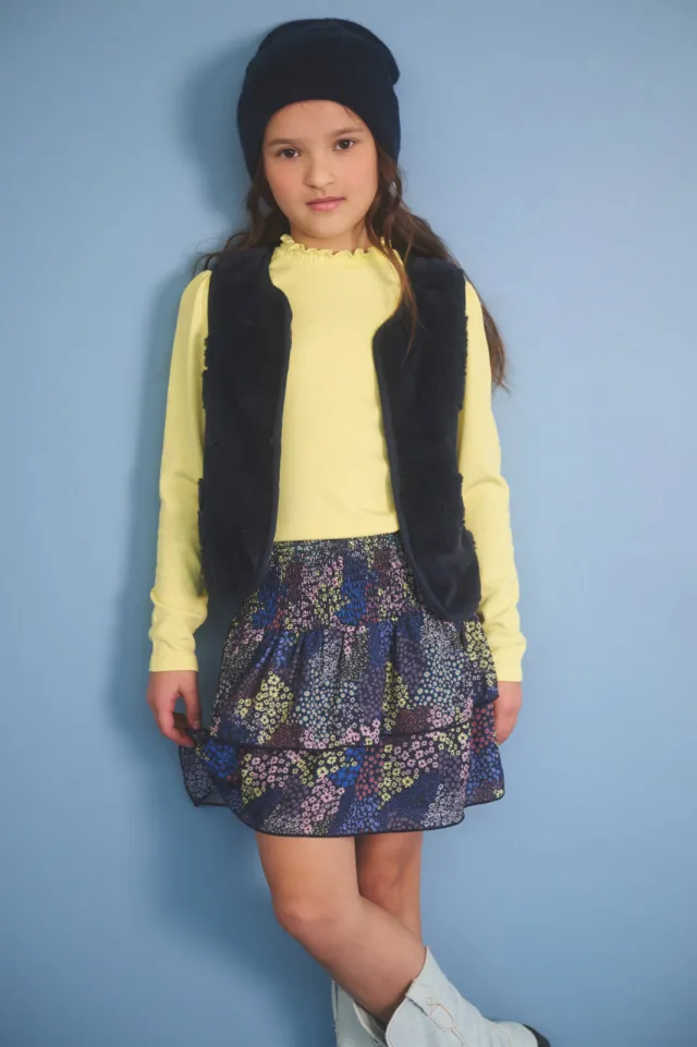 Nono Nika strokenrok donkerblauw Donkerblauw/multicolor