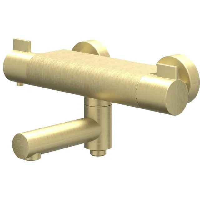 IVY Badthermostaatkraan IVY Pact Opbouw Omstel Met Draaibare Baduitloop Met Omstel Cooltouch Geborsteld Mat Goud PVD