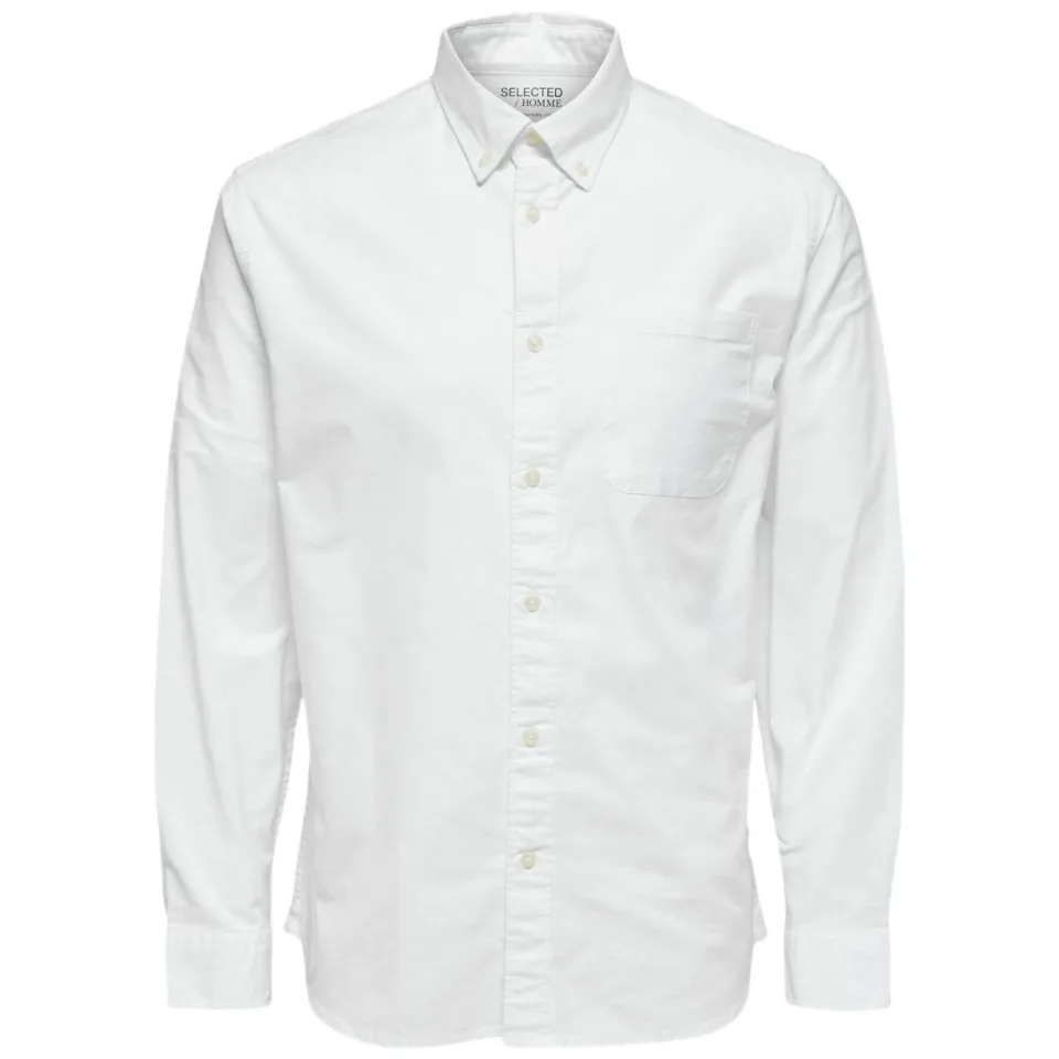 Selected regular fit overhemd SLHREGRICK-OX met katoen wit, foto 2