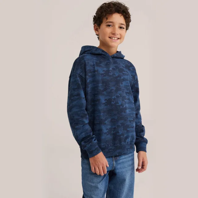 WE Fashion junior hoodie met print - blauw
