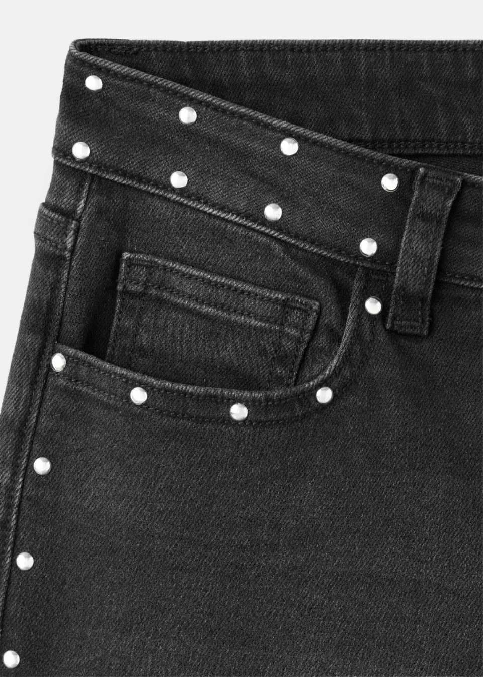 Mango TEEN wide leg jeans met studs - zwart, foto 6
