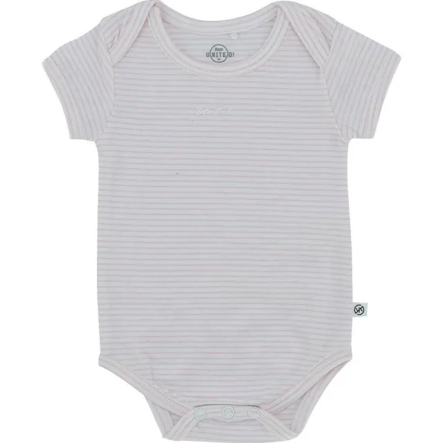 Born by Kiddo United gestreepte romper wit/lila
