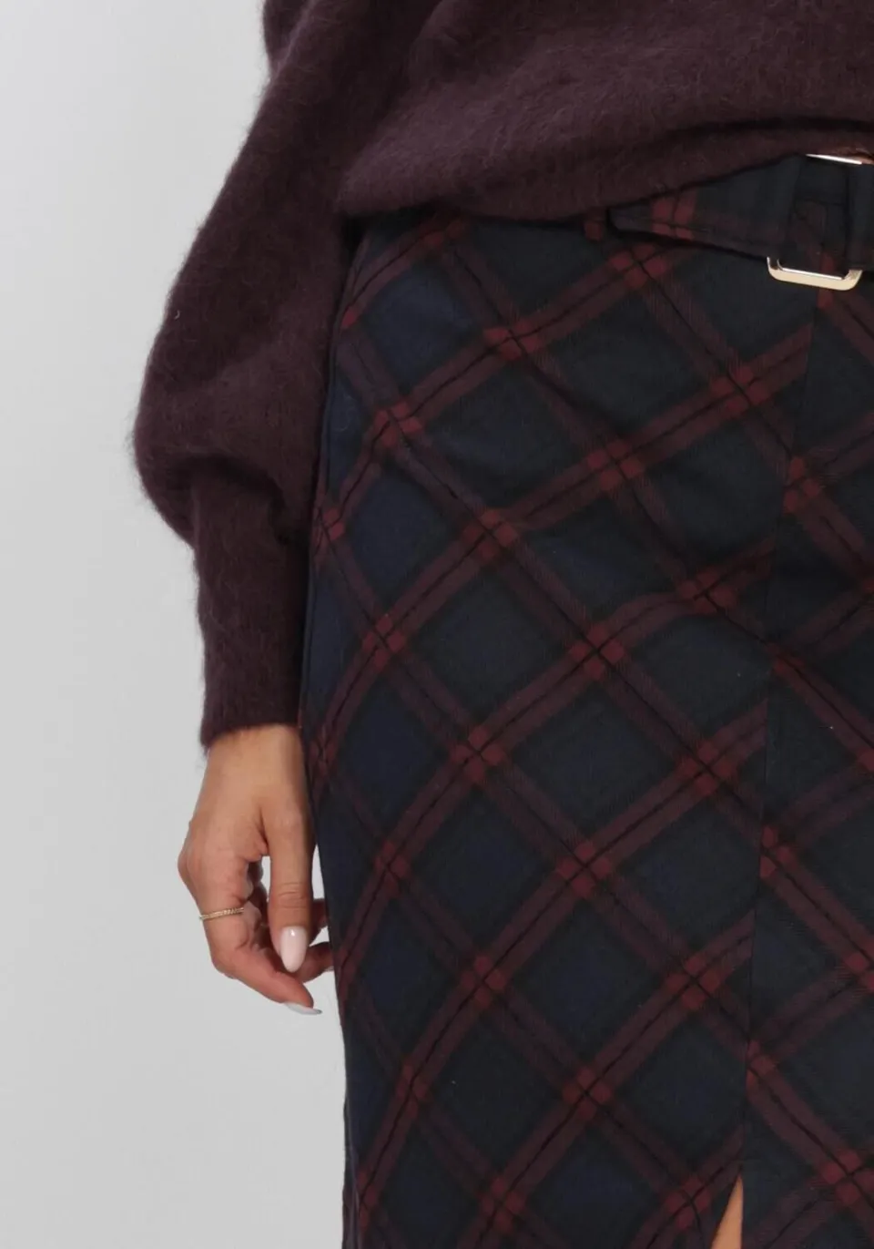 Aaiko midi rok donkerblauw, foto 5