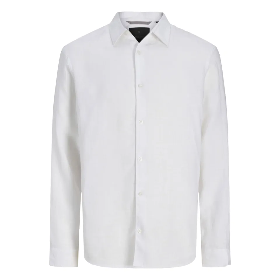 Jack & Jones PREMIUM relaxed casual overhemd met linnen wit, foto 2