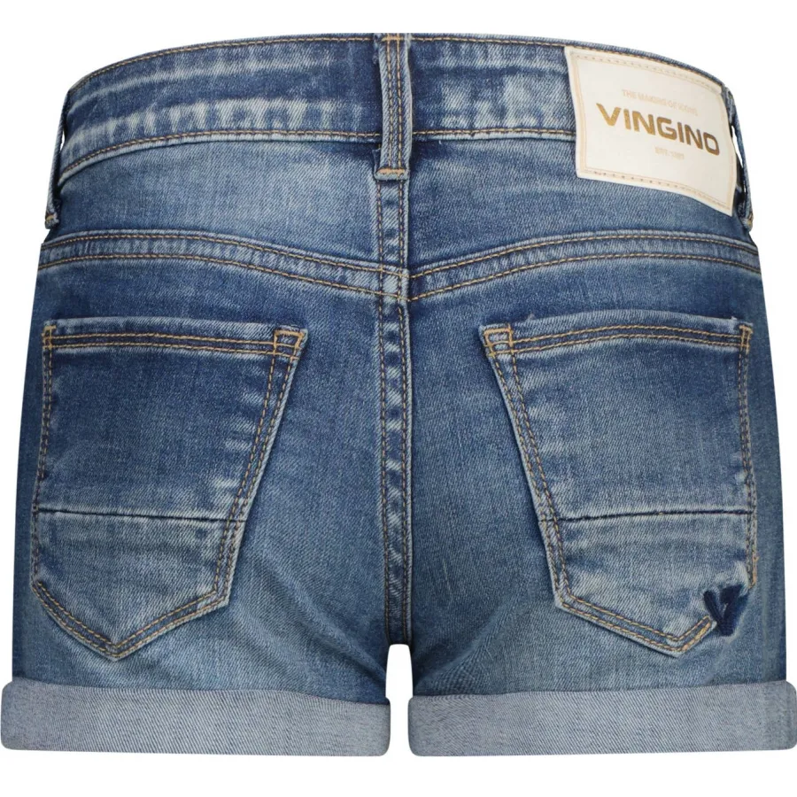Vingino Damara icon jeansshort middenblauw mid blue wash, foto 2