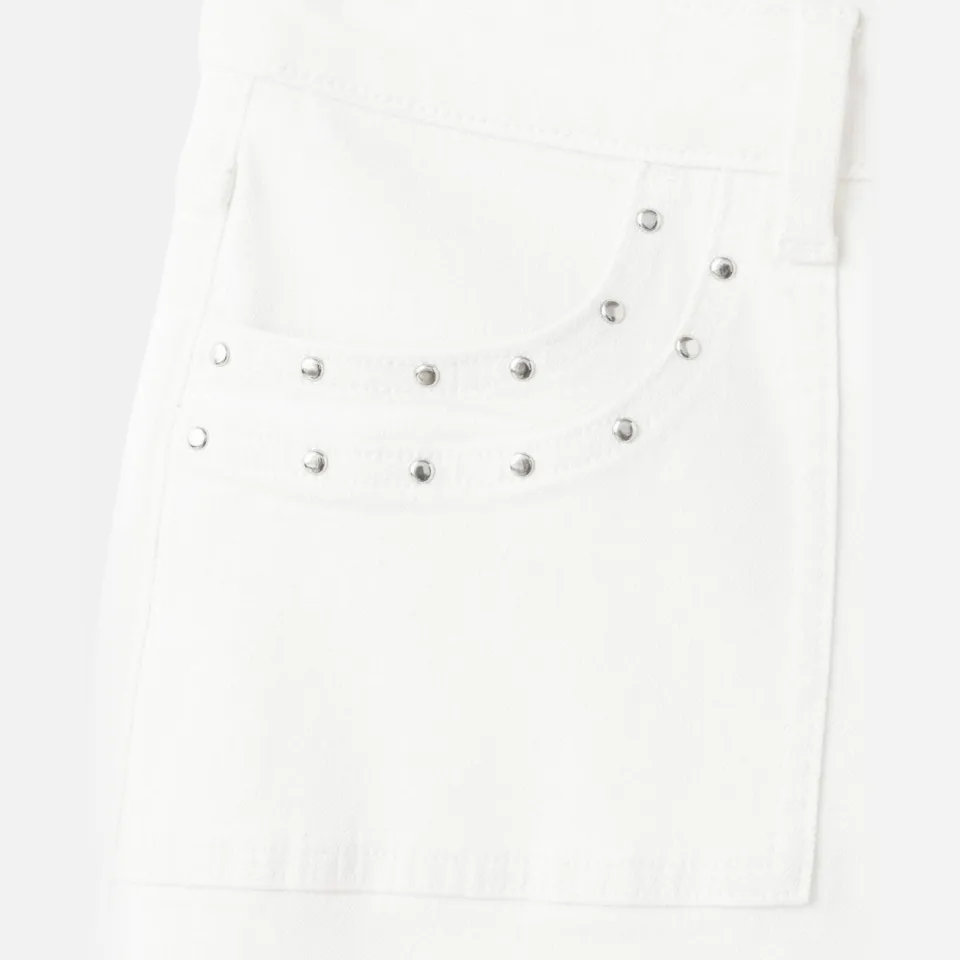 Mango TEEN wide leg jeans met studs - wit, foto 8