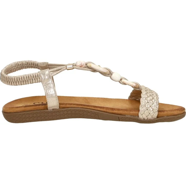Sub55 sandalen plat goudkleur