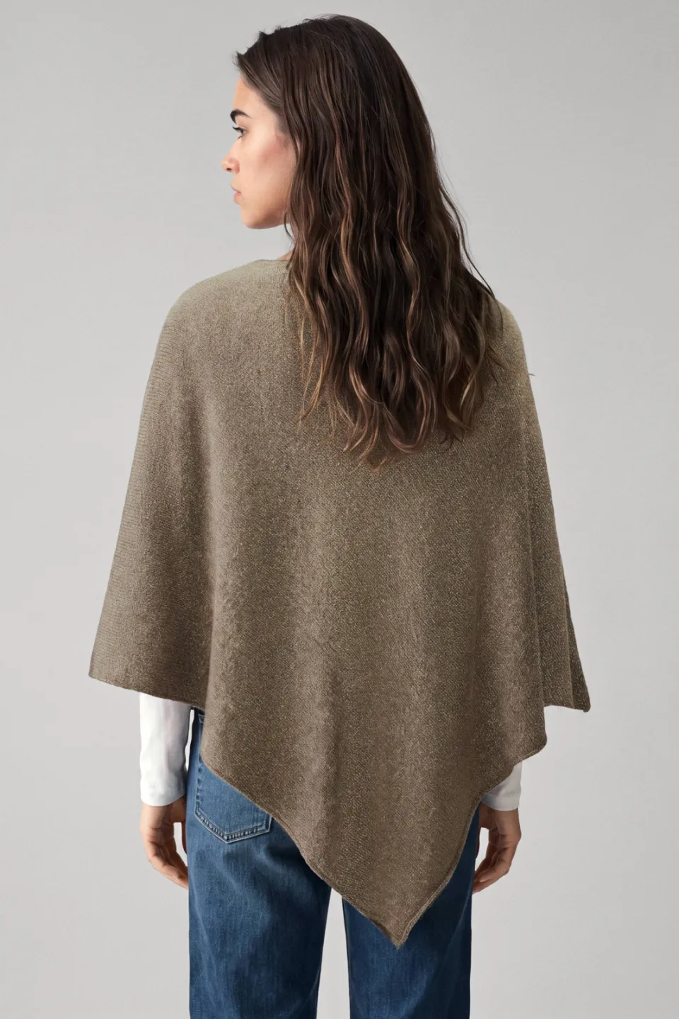 Mango TEEN asymmetrische gebreide cape bruin, foto 5
