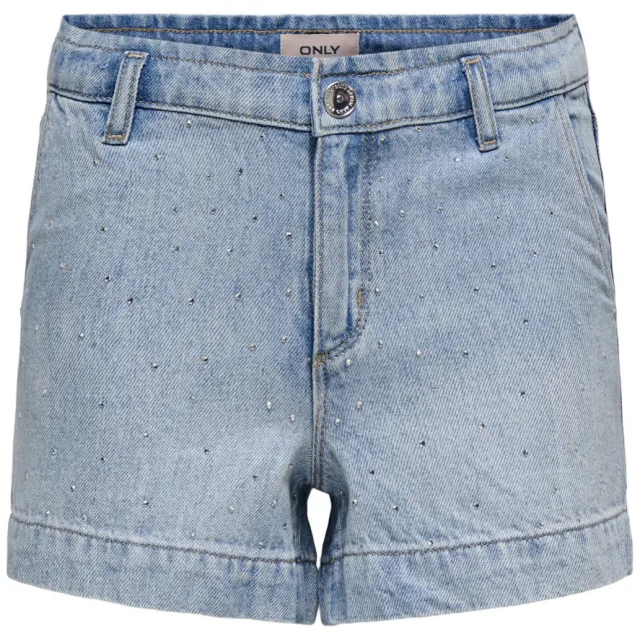 Only wide leg short lichtblauwe denim, foto 2