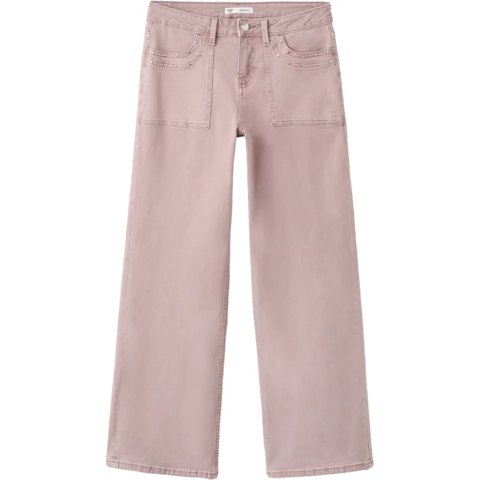 Mango TEEN straight leg jeans met studs - roze, foto 2