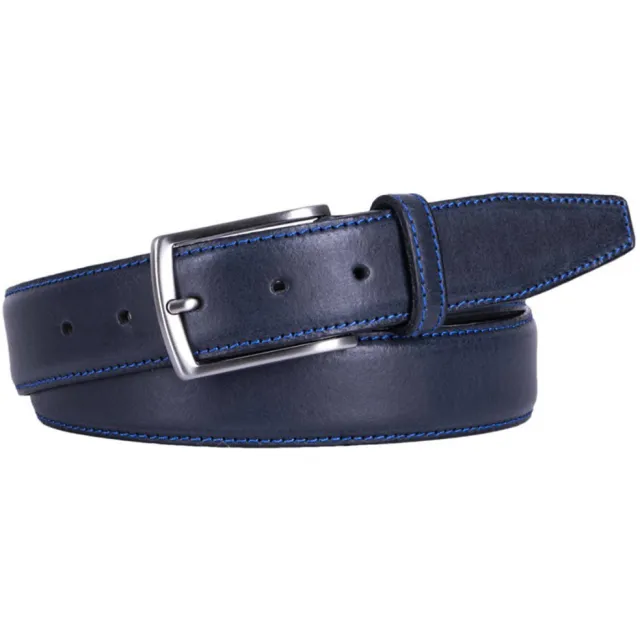 Profuomo leren riem donkerblauw