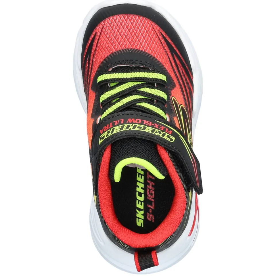 Skechers S Lights Flex-Glow Ultra sneakers met lichtjes zwart rood, foto 5
