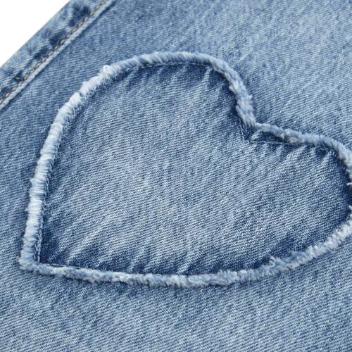 Abercrombie & Fitch low waist baggy jeans met hartjes medium blue denim, foto 2