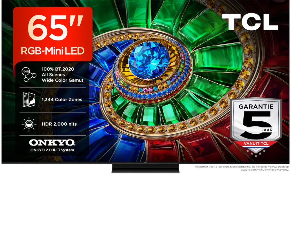 TCL 75RM7L RGB MiniLED TV zwart, foto 4