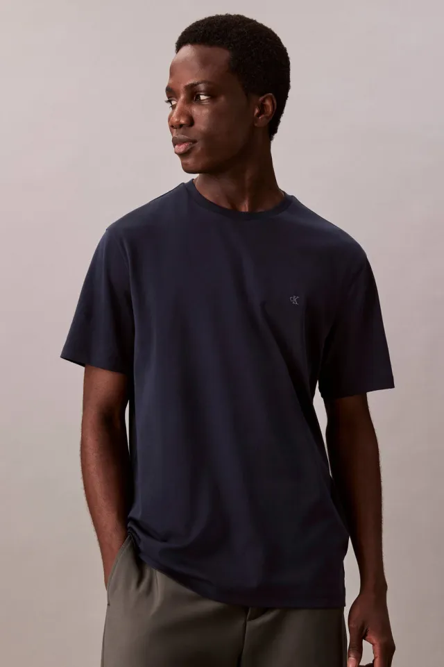 Calvin Klein regular T-shirt donkerblauw Dark Sapphire