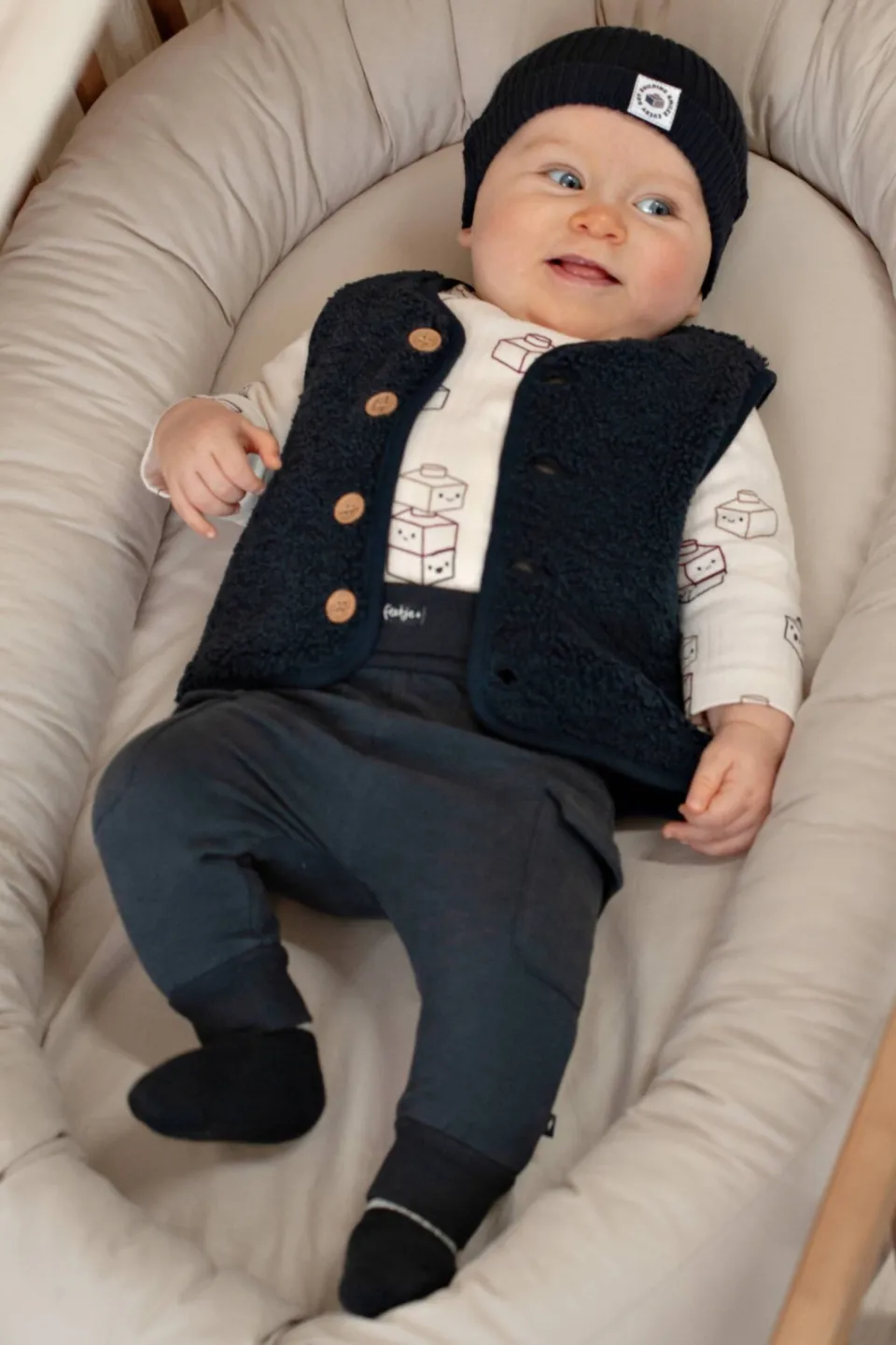 Feetje teddy gilet Built for Fun - marineblauw