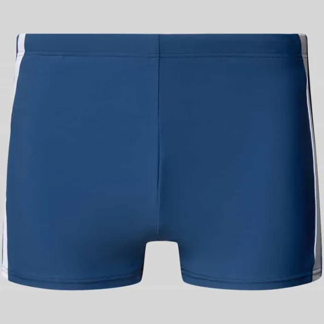 Schiesser slim fit zwembroek met elastische band Blauw
