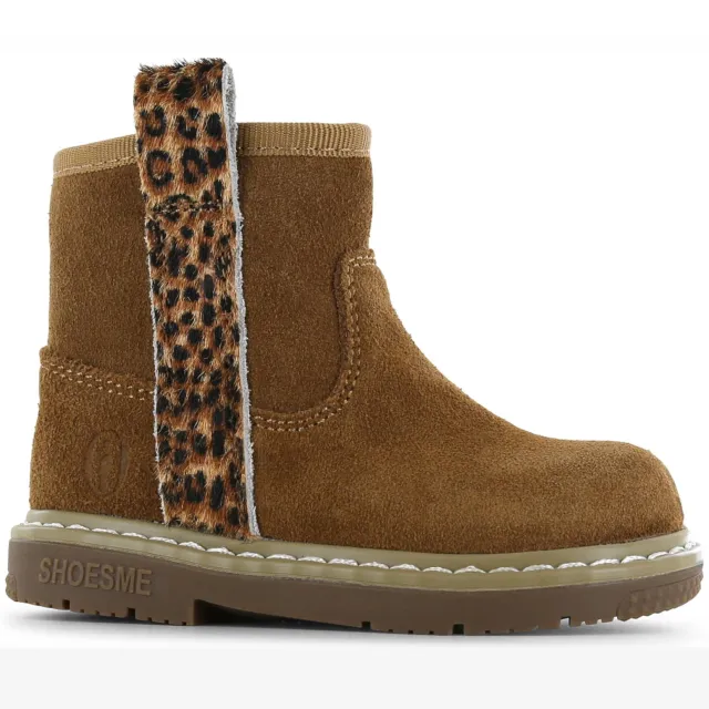 Shoesme suède enkelboots met panterprint - cognac, foto 2