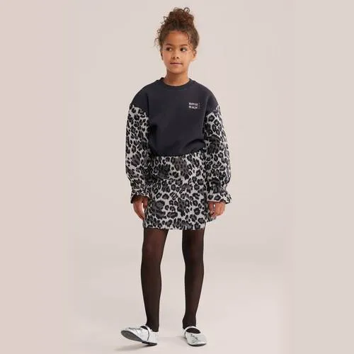 WE Fashion oversized sweater met ruches en panterprint - antraciet, foto 3