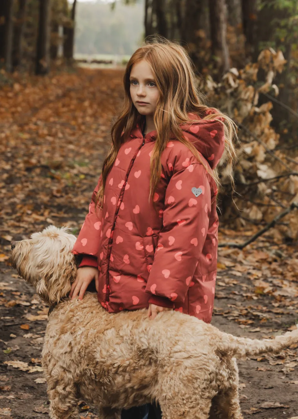 LOOXS little winterjas met hartjes rood, foto 5