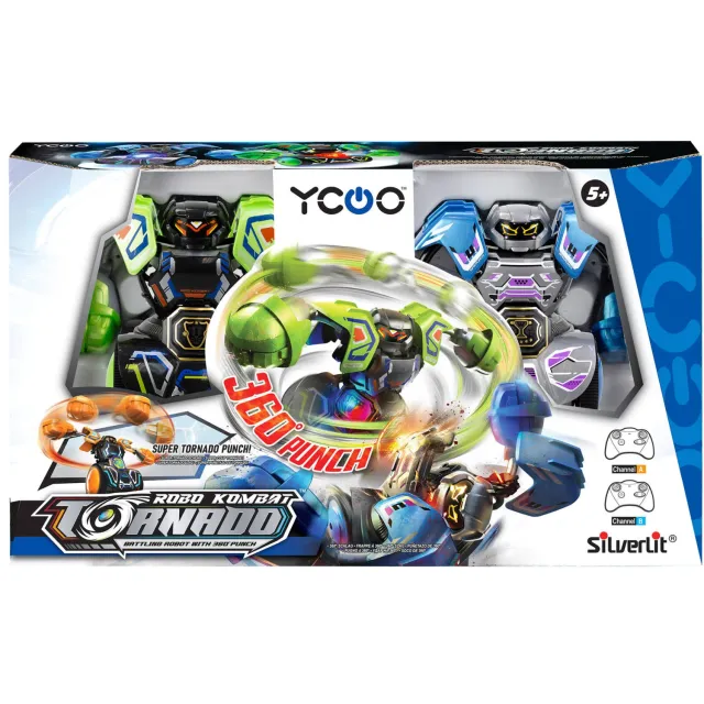 Silverlit Robo Kombat Tornado Battle Pack blauw, groen, zilver, foto 2