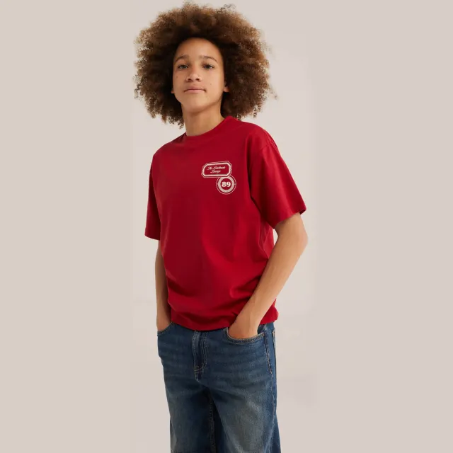 WE Fashion T-shirt rood met backprint