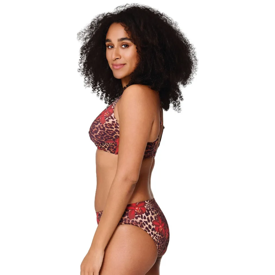 Lingadore niet-voorgevormde beugel bikinitop bruin/rood, foto 3