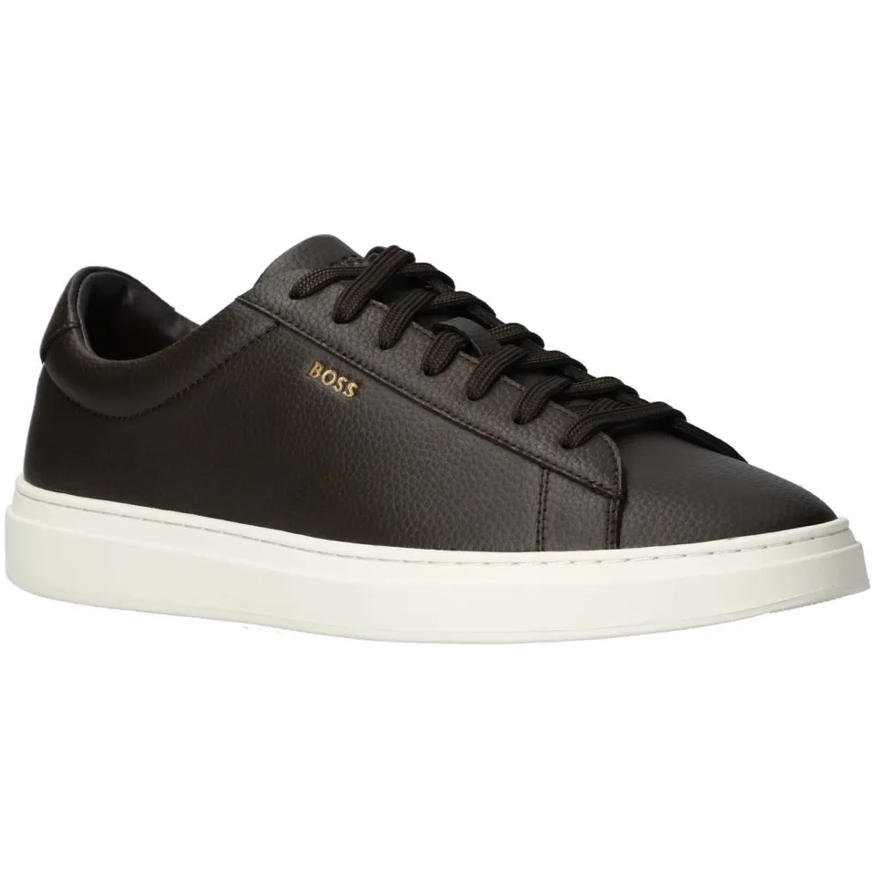 Boss leren sneakers - donkerbruin, foto 3