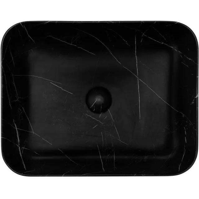 Riho Waskom Riho Marmic Rechthoek 50x39x13 cm Mat Zwart Marmer Keramiek