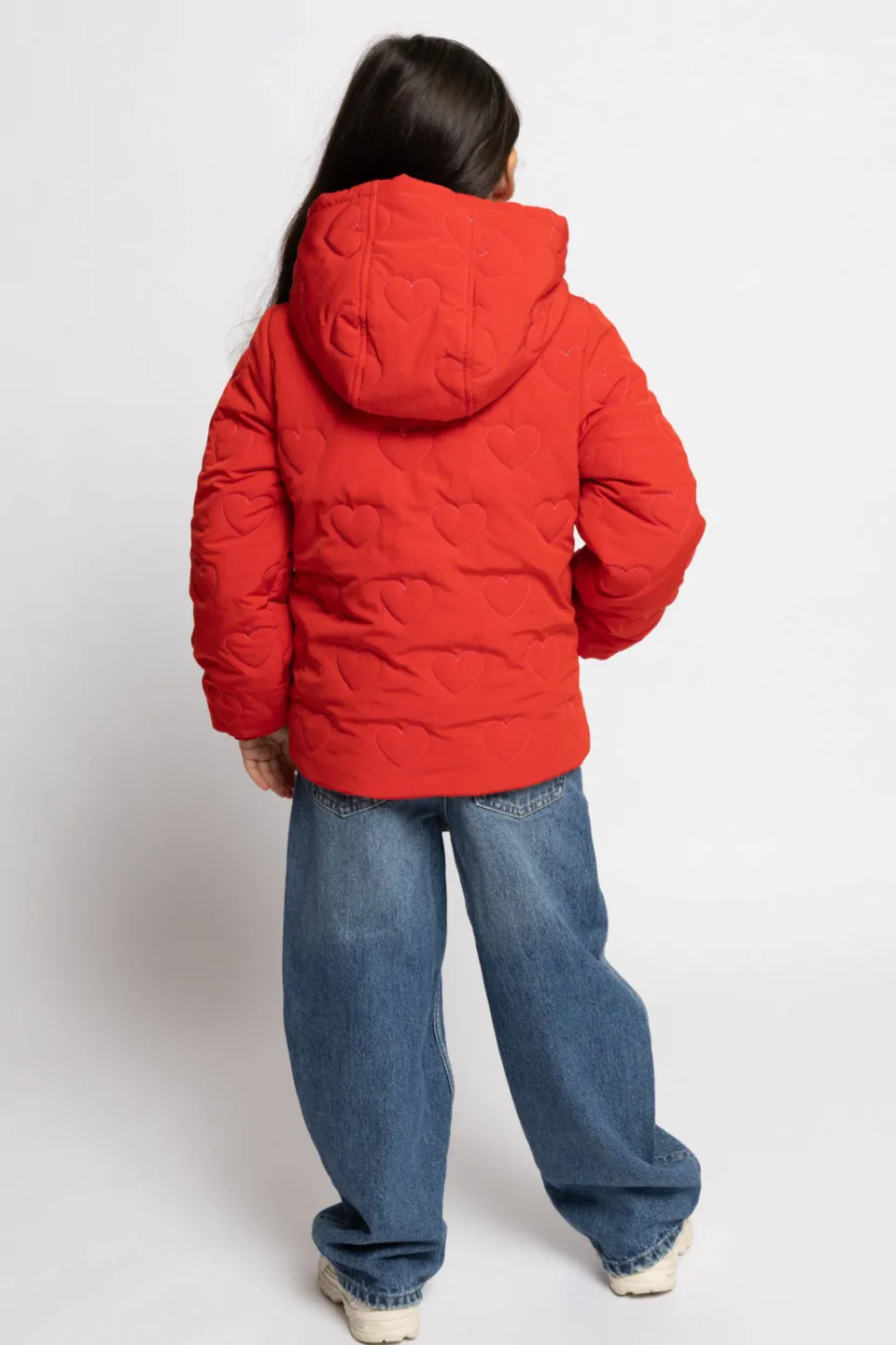 LOOXS little teddy winterjas met hartjes rood, foto 6