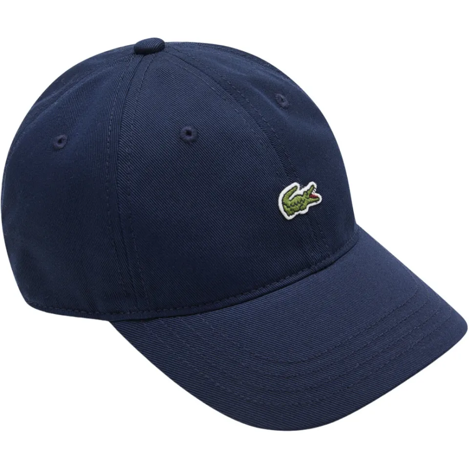 Lacoste katoenen pet met logo - donkerblauw