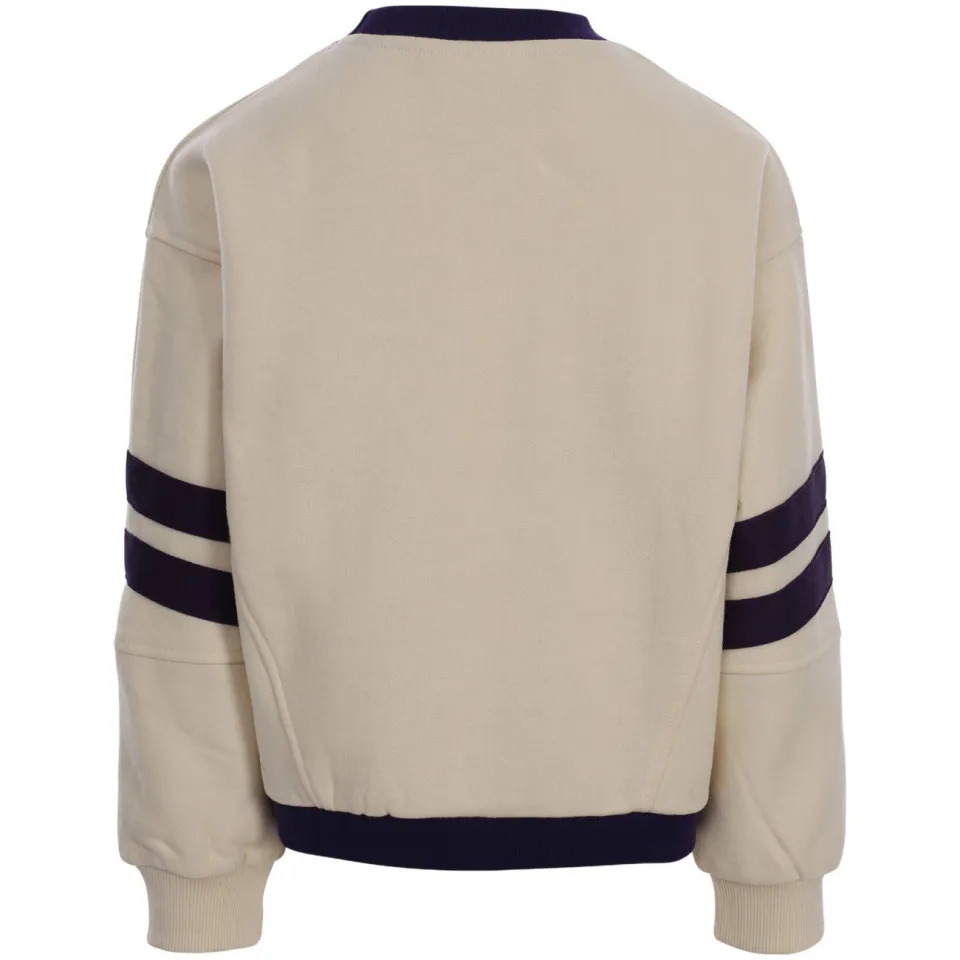 LOOXS 10sixteen oversized gestreepte sweater met tekst - ecru/paars, foto 3