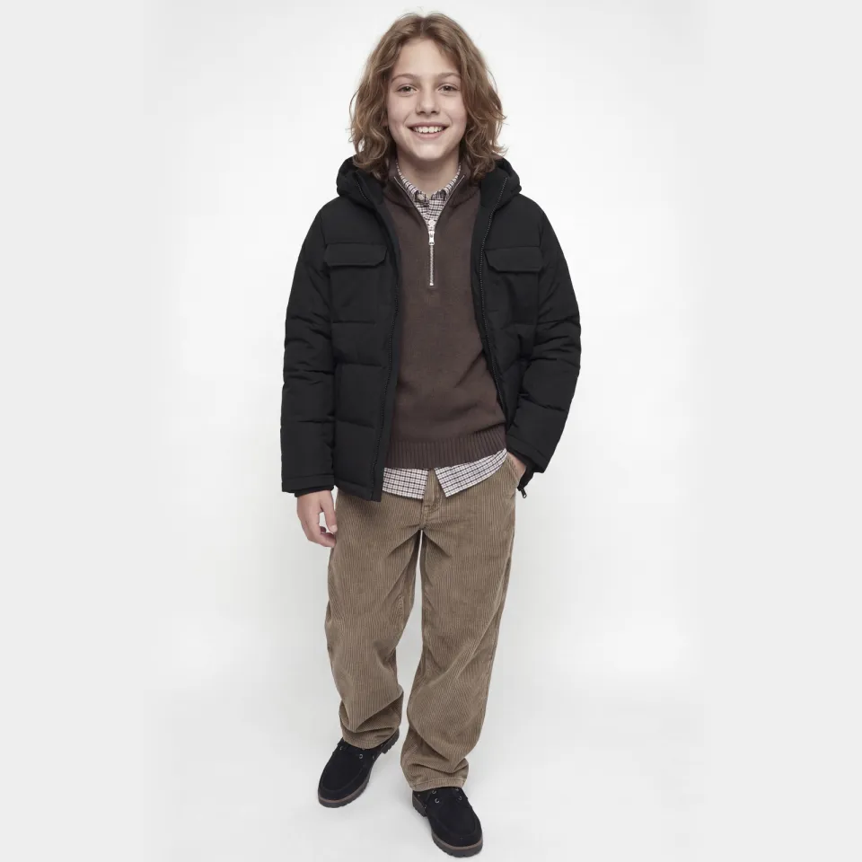 Jack & Jones gewatteerde winterjas met capuchon zwart, foto 4