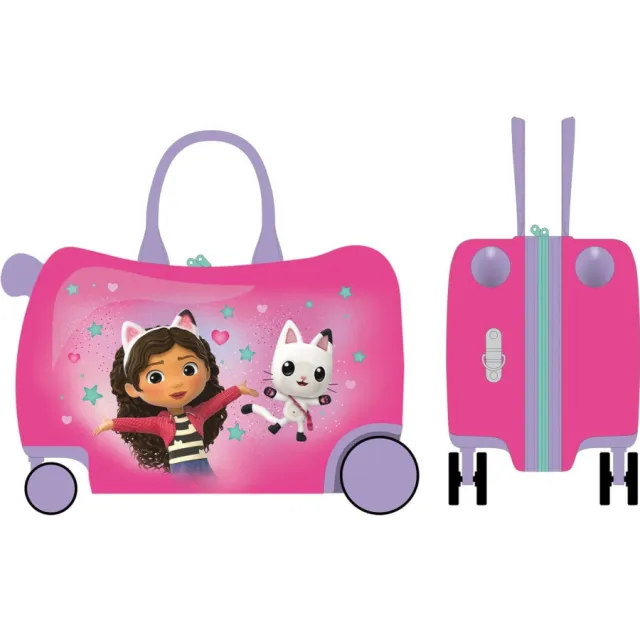 Gabby's Dollhouse ride-on trolley koffer roze