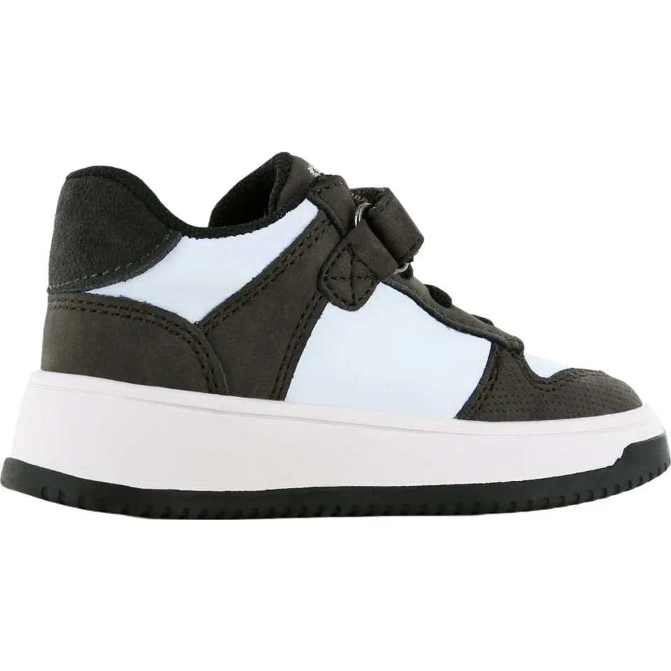 Shoesme suède sneakers - donkerbruin/zwart/wit