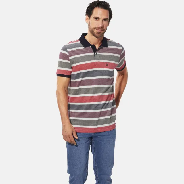 Babista regular fit gestreepte polo Plus Size - oranje