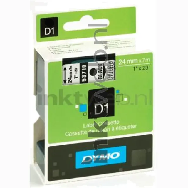 Dymo Labeltape dymo labelmanager d1 polyester 24mm Zwart op transparant