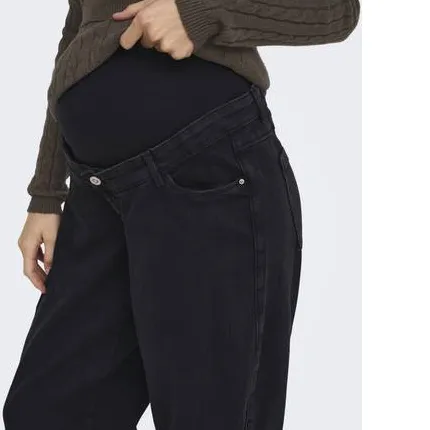 Only MATERNITY zwangerschaps barrel jeans - black denim, foto 4