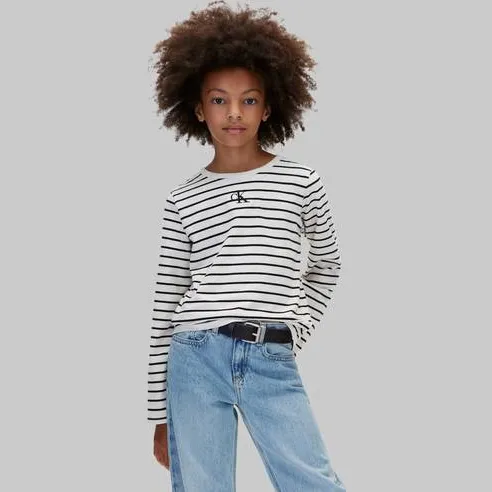 Calvin Klein gestreepte longsleeve wit/zwart, foto 2