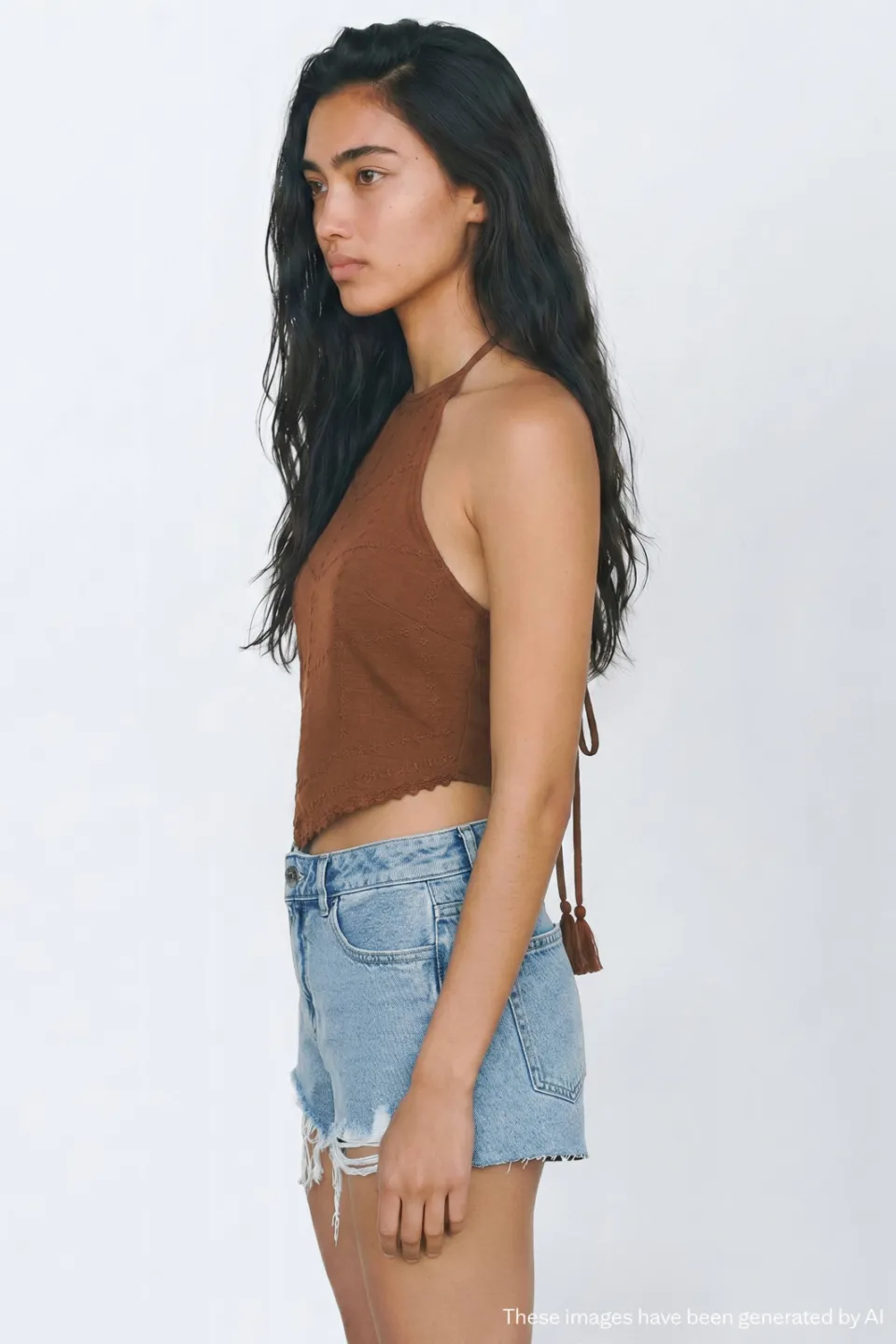 Mango denim short middenblauw, foto 4