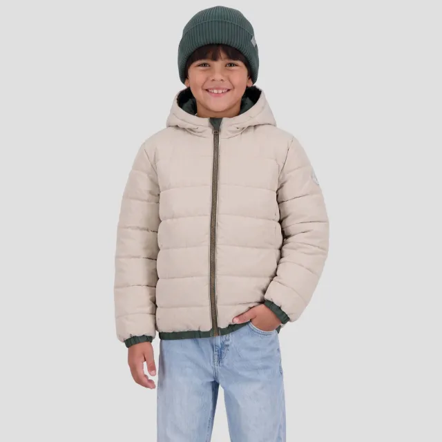 Orange Stars reversible winterjas beige Groen/offwhite