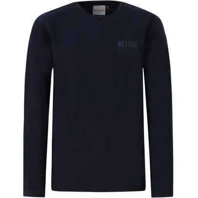 Retour Jeans rechtvallende longsleeve met backprint donkerblauw