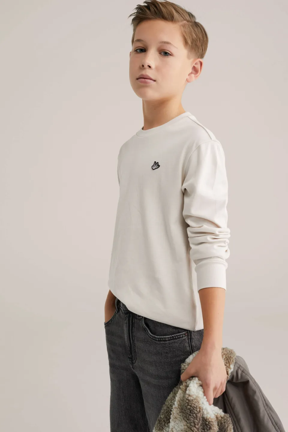 WE Fashion longsleeve beige, foto 5
