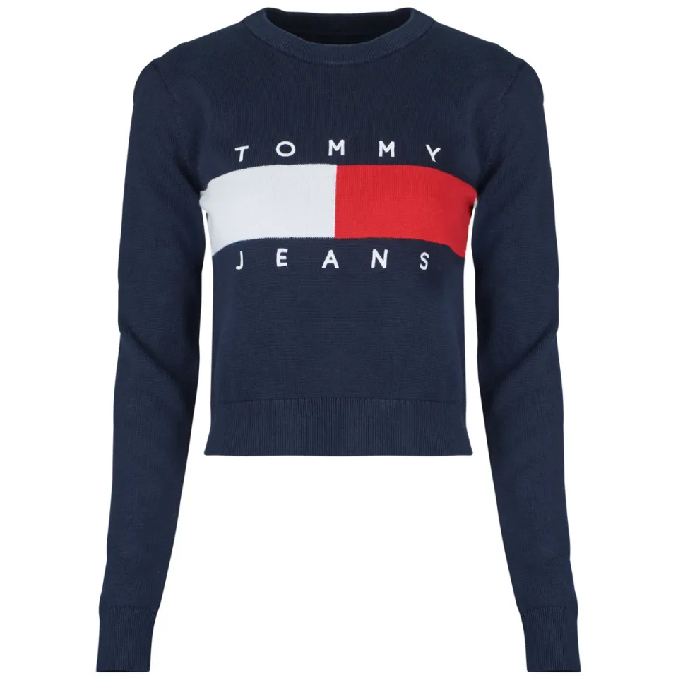 Tommy Jeans regular fit pullover van puur katoen donkerblauw