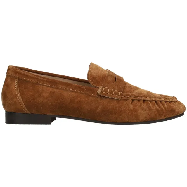 Poelman Sammy loafers met panterprint - cognac
