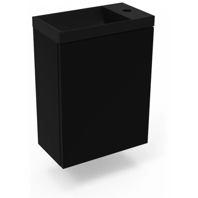 Arcqua Fonteinkast Mat Zwart Arcqua Luna 40x55x28 cm Incl. Fontein Mat Zwart Zonder Overloop