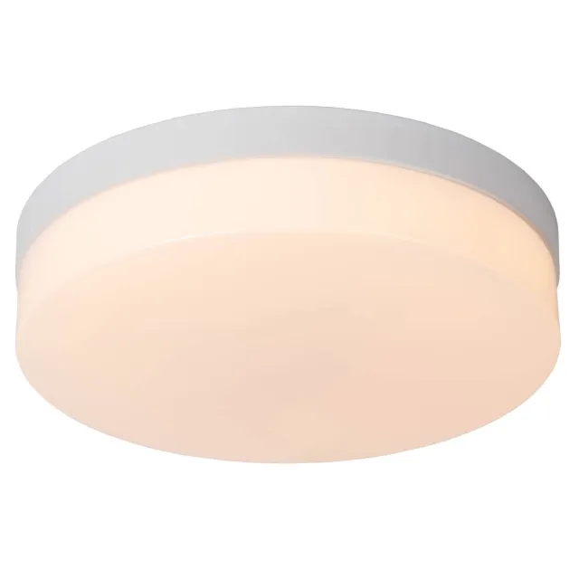 Lucide BISKIT - Plafonnière Badkamer - Ø28 cm - LED - 1x18W 2700K - IP44 - Beweging & dag/nacht sensor - Wit
