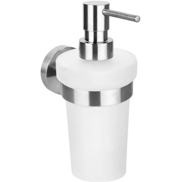 Sapho Zeepdispenser Sapho X-Steel Hangend 230 ML Geborsteld RVS / Melkglas