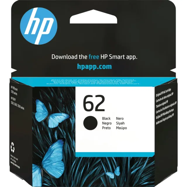 HP 62 inktcartridge tricolour Zwart