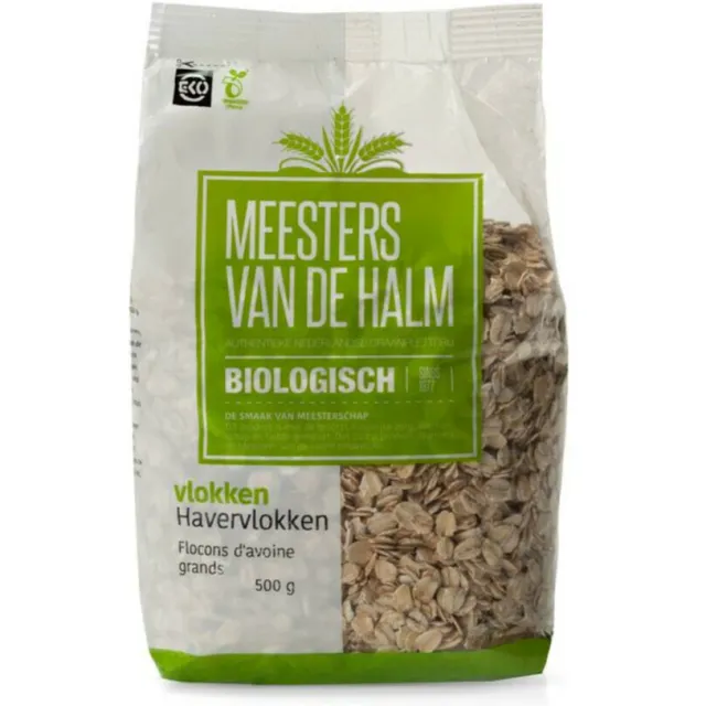 De Halm Biologisch Havervlokken Grof 500 gr